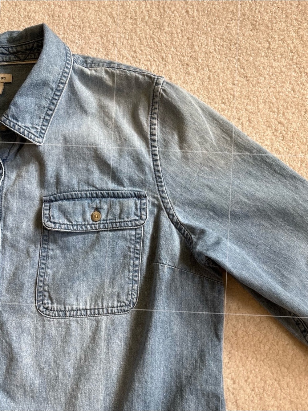 Women's L.L. Bean Heritage Washed Denim Shirt, Long-Sleeve Size L - Picture 6 of 14